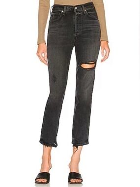 Citizens of Humanity Jolene black jeans Womens 26in distressed organic cotton
